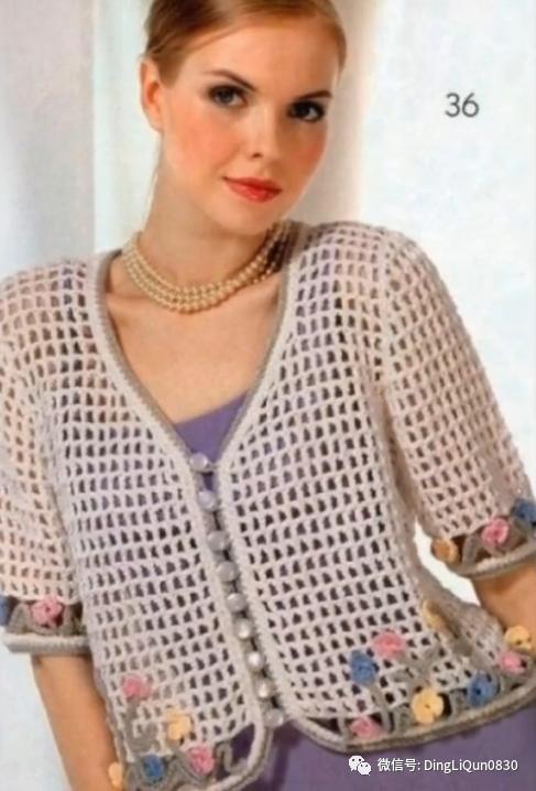 针织钩花外套开衫,钩针开衫外套最新款式图片