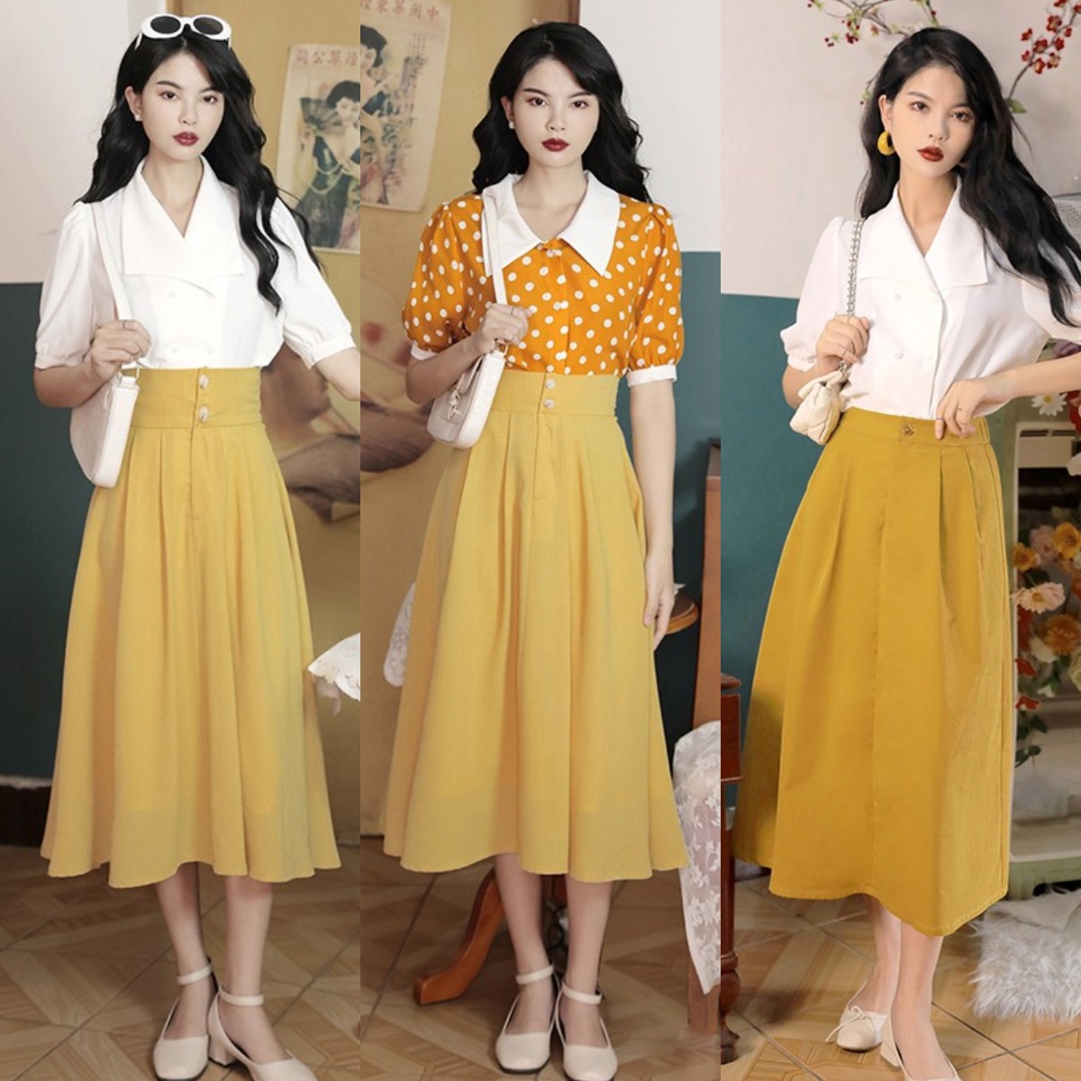 最近火了一种裙子，叫：法式半身裙，优雅又显瘦，梨形身材也能穿