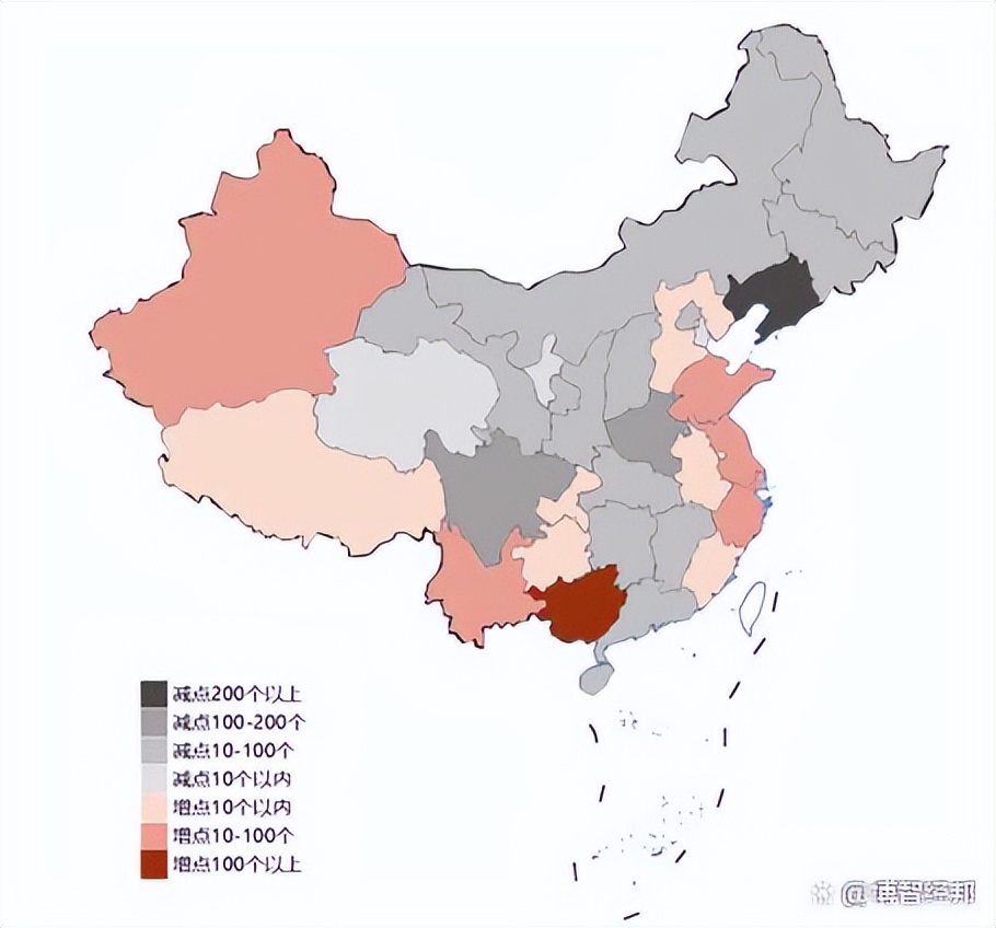 2023年全国银行网点数量排名,截至2020年末全国银行网点