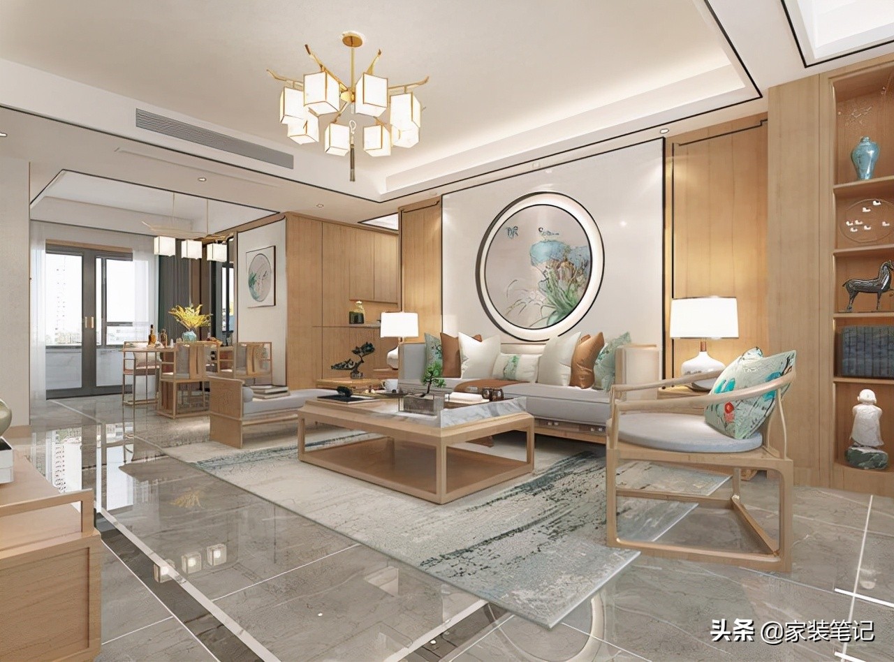 十大经典客厅设计,中式客厅吊顶效果图大全2021款