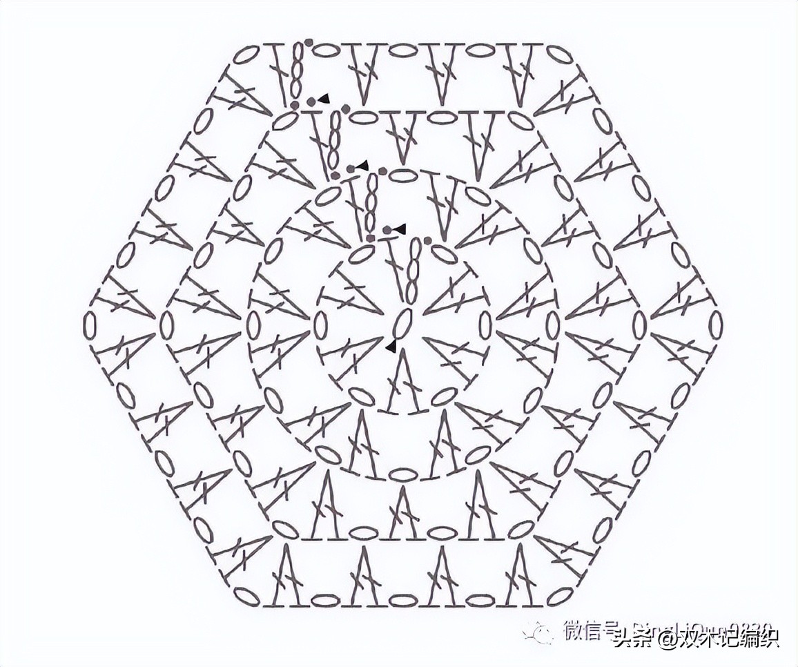 钩编简单六边形图解,钩编花样图案大全