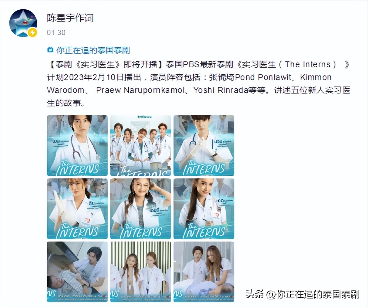 泰国评论陈星宇,泰国人评论陈星宇