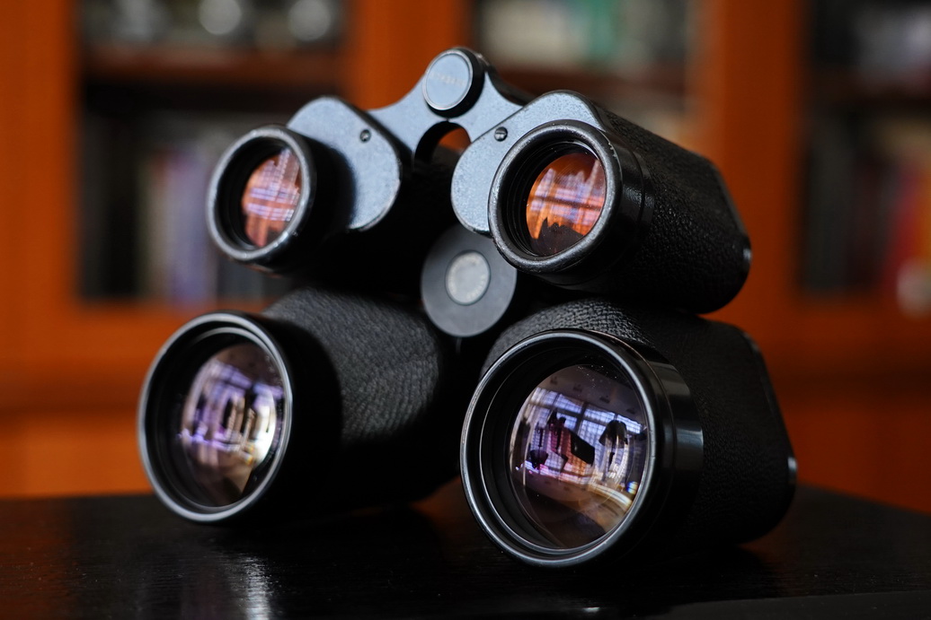 战争时期的老式军用望远镜,战争年代的18倍望远镜