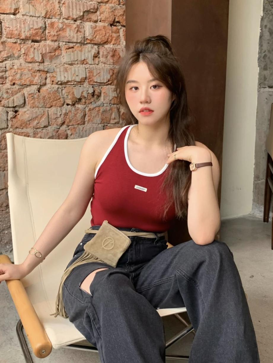 微胖宽肩吊带背心网红款,微胖mm显瘦吊带可单穿