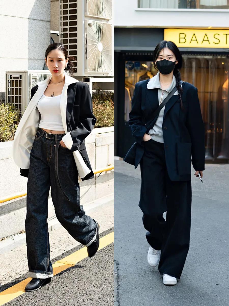 韩系ins高级感西装外套穿搭,跟着韩国博主学穿搭技巧