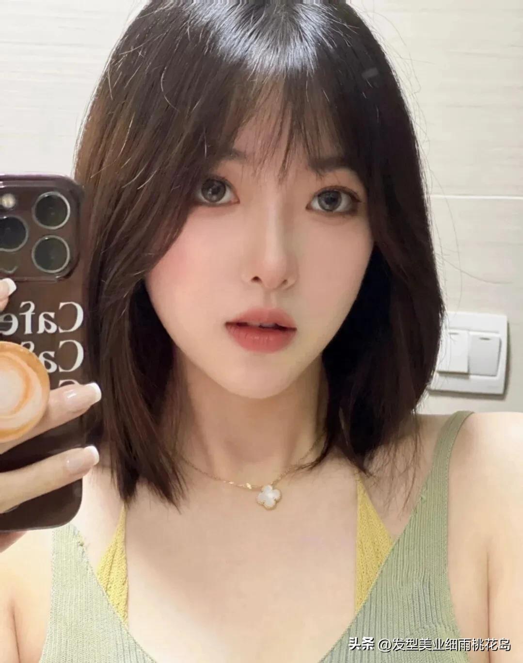 高层次搭肩短发,过肩短发小清新