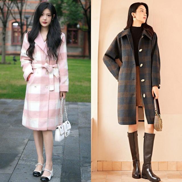长大衣配短裙还是长裙,长呢子大衣搭配短裙