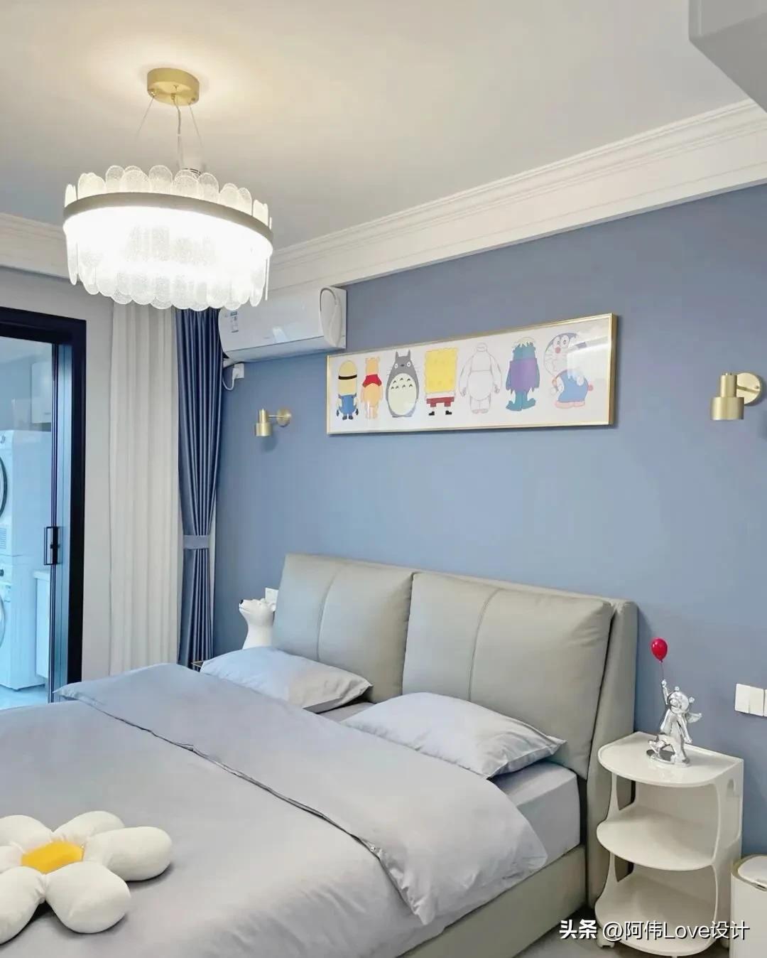 卧室墙面漆颜色搭配,婚房卧室窗帘颜色搭配