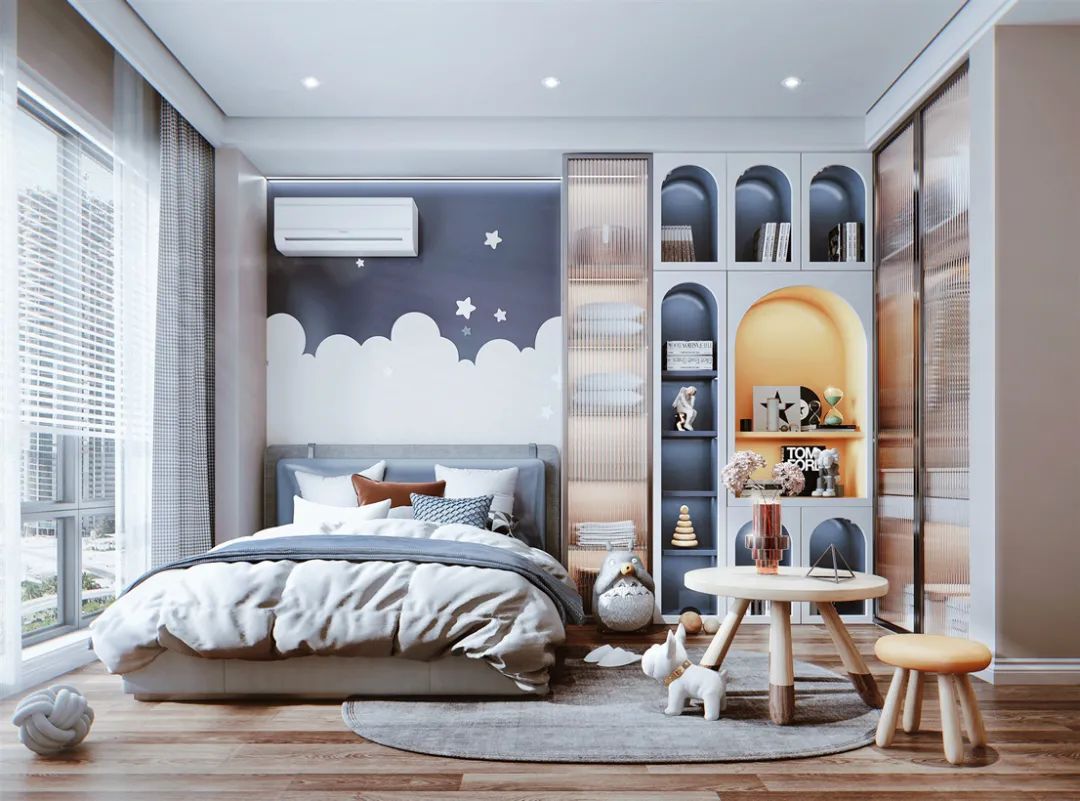 小房间只能放一张床儿童房设计,儿童房空间小双床不要上下铺