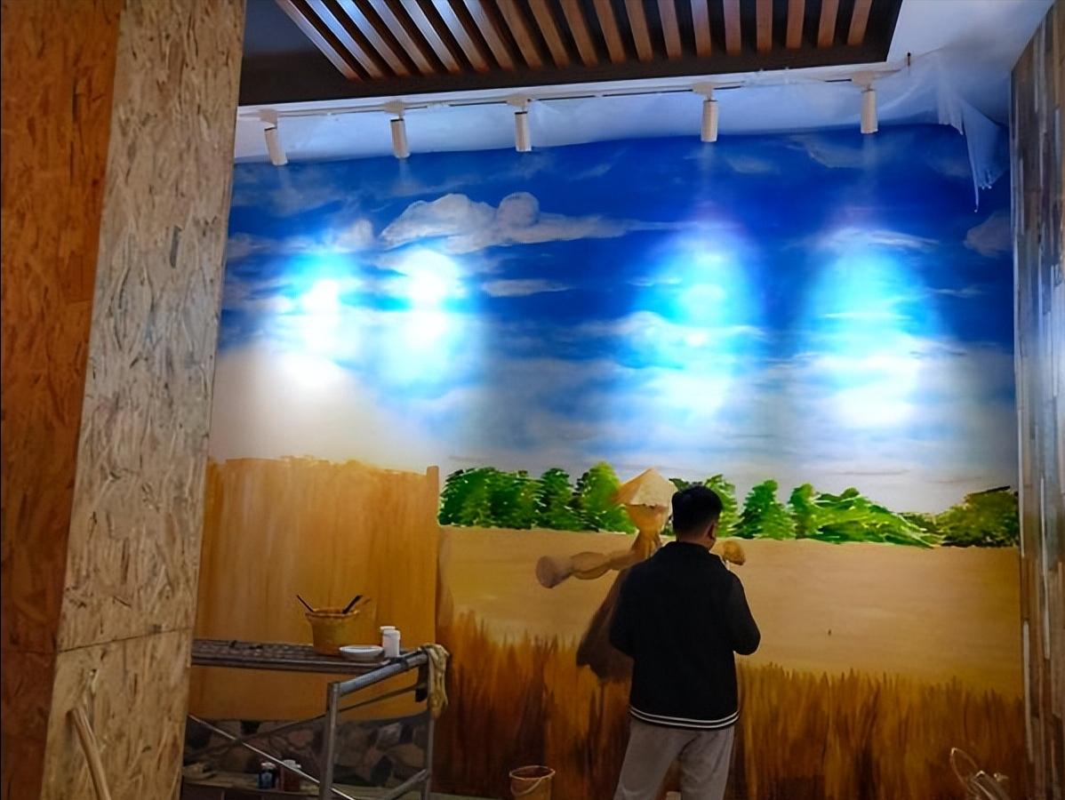 墙绘手绘墙报价,店面墙画手绘效果图