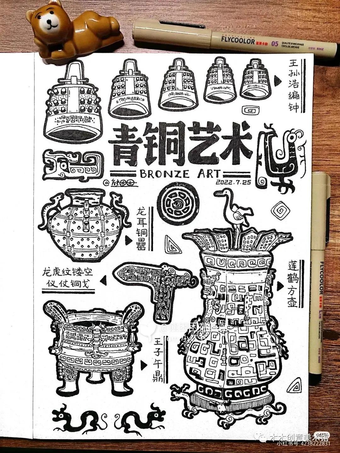 中国传统文化线描装饰，用马克笔将创意进行到底，力画国风绘画