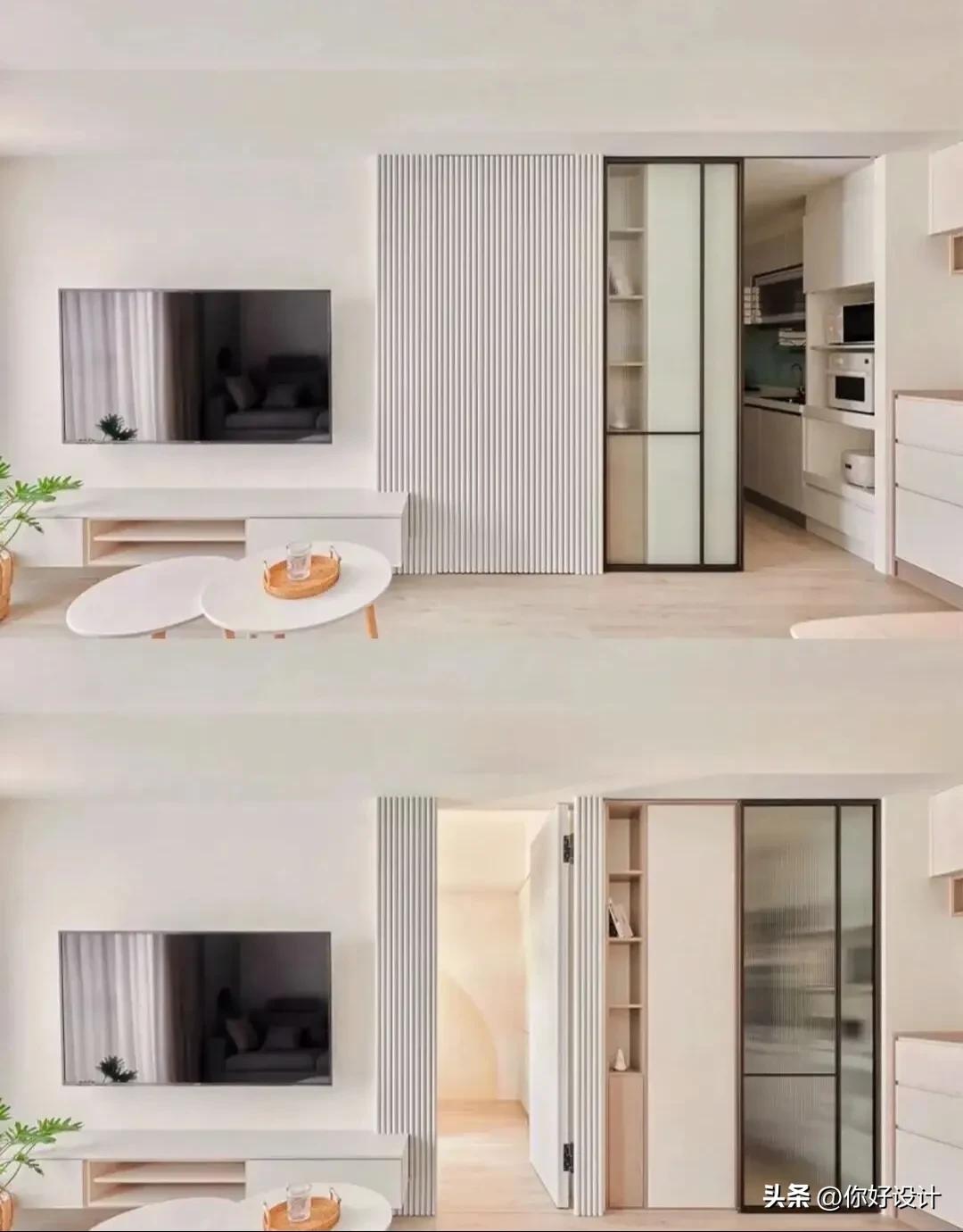 电视背景墙隐形门一体效果,隐形门100寸电视背景墙2022新款