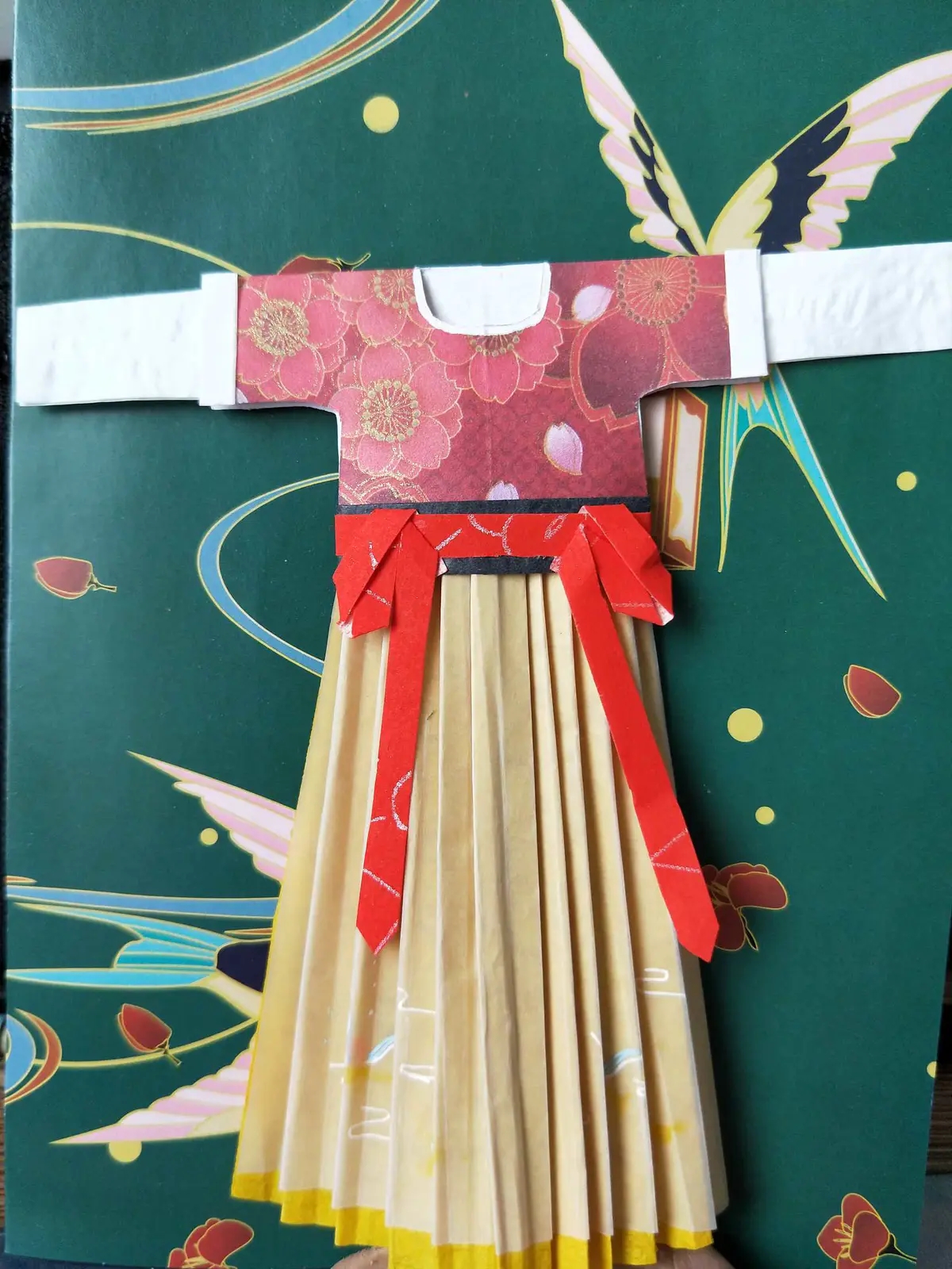 可爱简单的汉服折纸,用纸折出来的汉服也可以这么好看