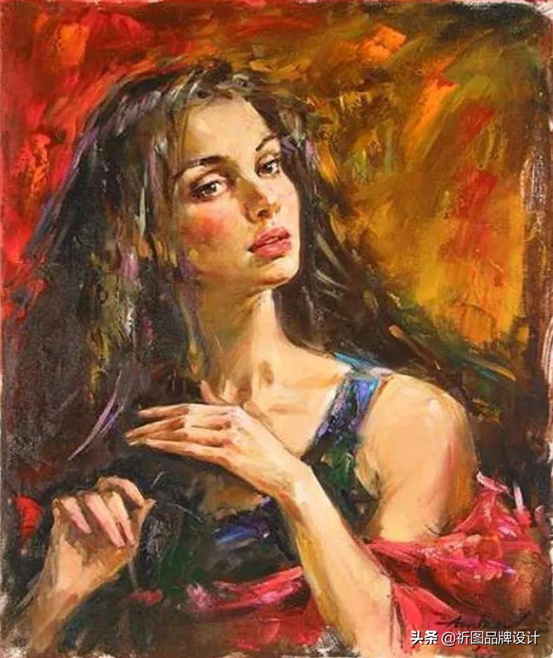 奔放狂野的舞者被安德鲁用画笔表现出来，腰窝突显的美背人体油画