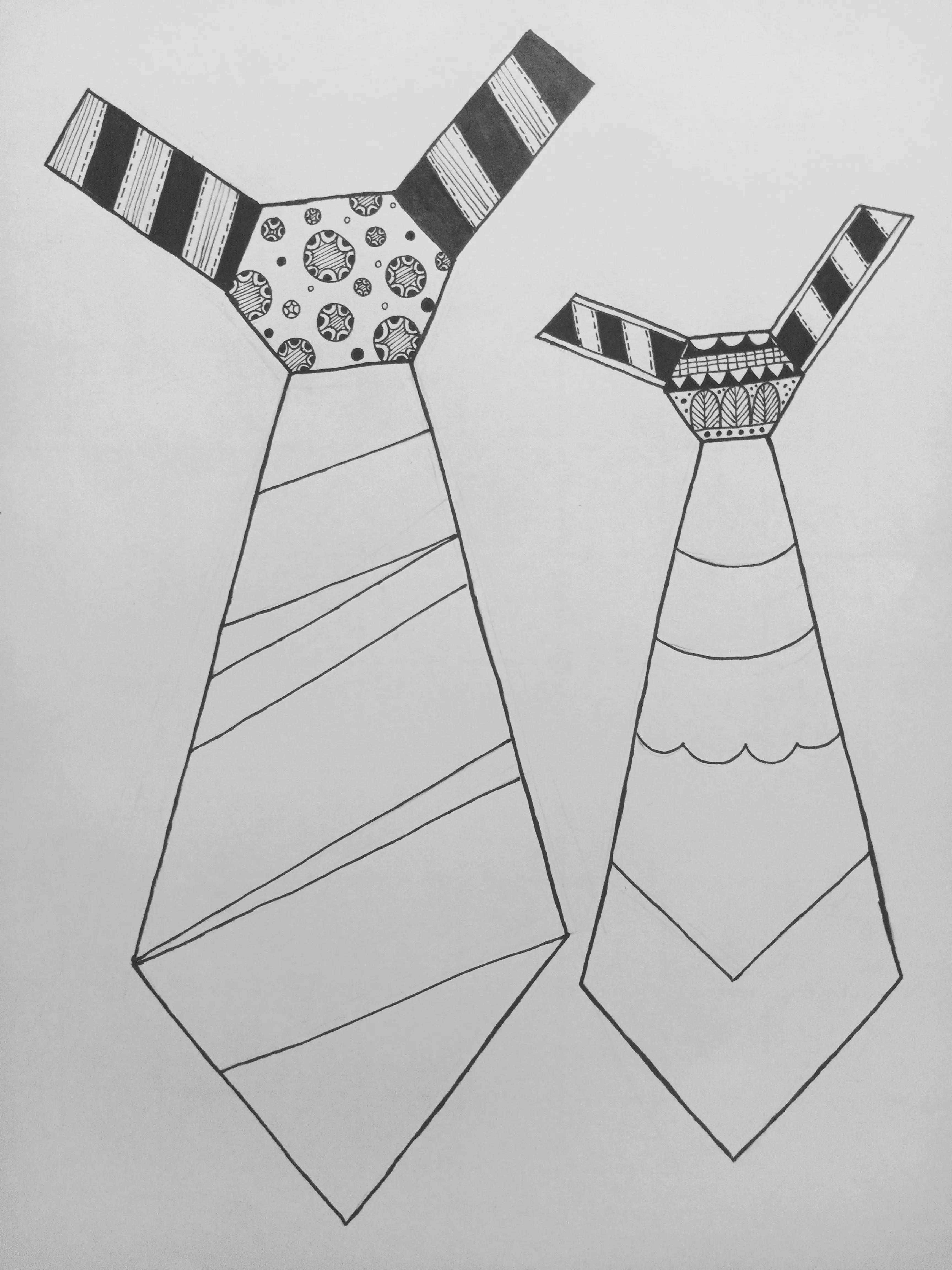 衬衣领带线描画,立体领带板绘怎么画