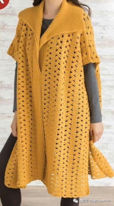 钩针短款开衫编织图解,钩针编织衣服成人开衫教程完整的