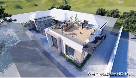 开间20米进深12米一层别墅实景,开间12米进深1.5米两层现代别墅