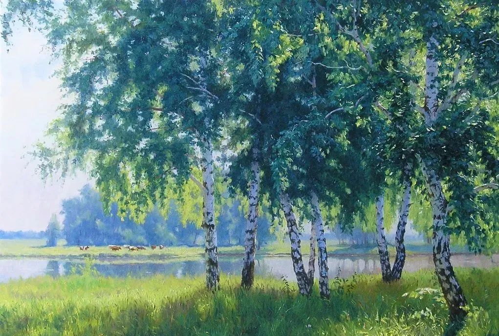 光影很强的油画风景,这油画太美了把光影画到了极致