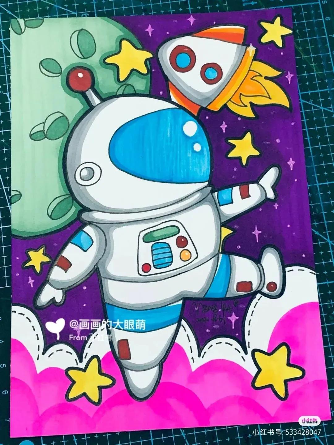 关于中国航天科技创新的绘画,描绘中国航天未来发展绘画