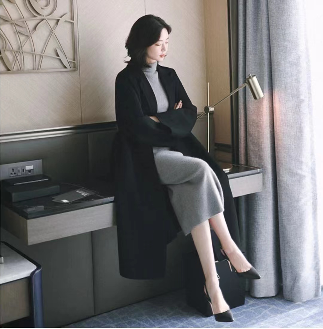 呢子大衣配高跟鞋的穿搭高级感,韩剧女主穿搭秋冬大衣搭配高跟鞋