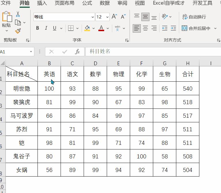 斜栏表头怎么做,双栏表头如何制作视频讲解