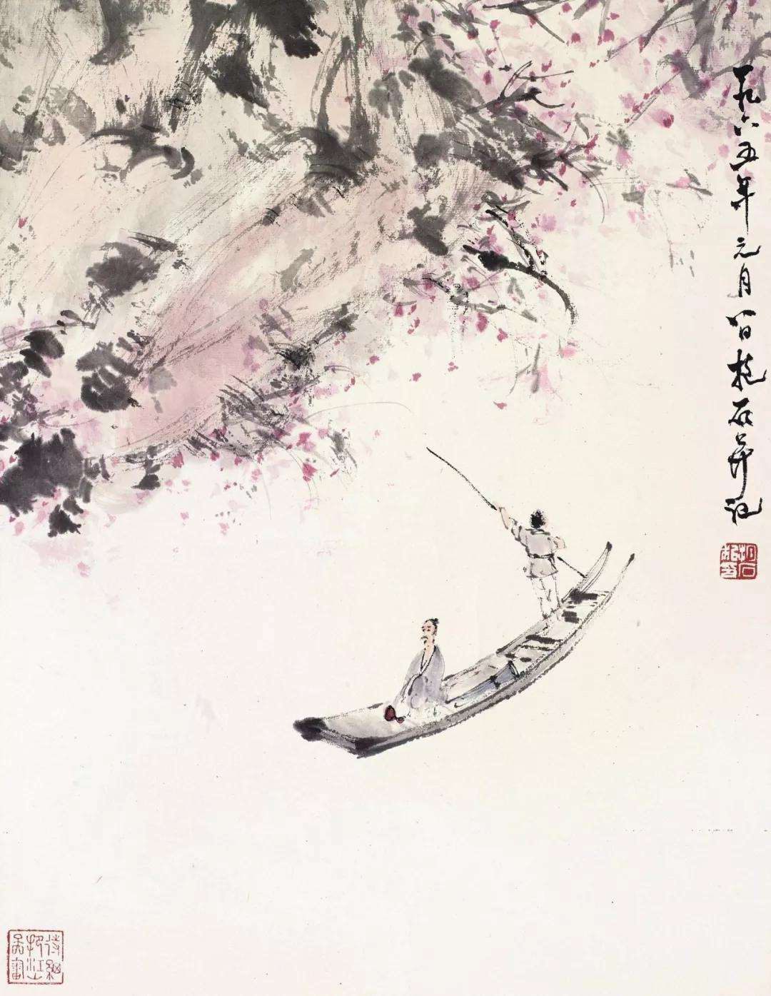 傅抱石山水临摹,傅抱石山水画流水图