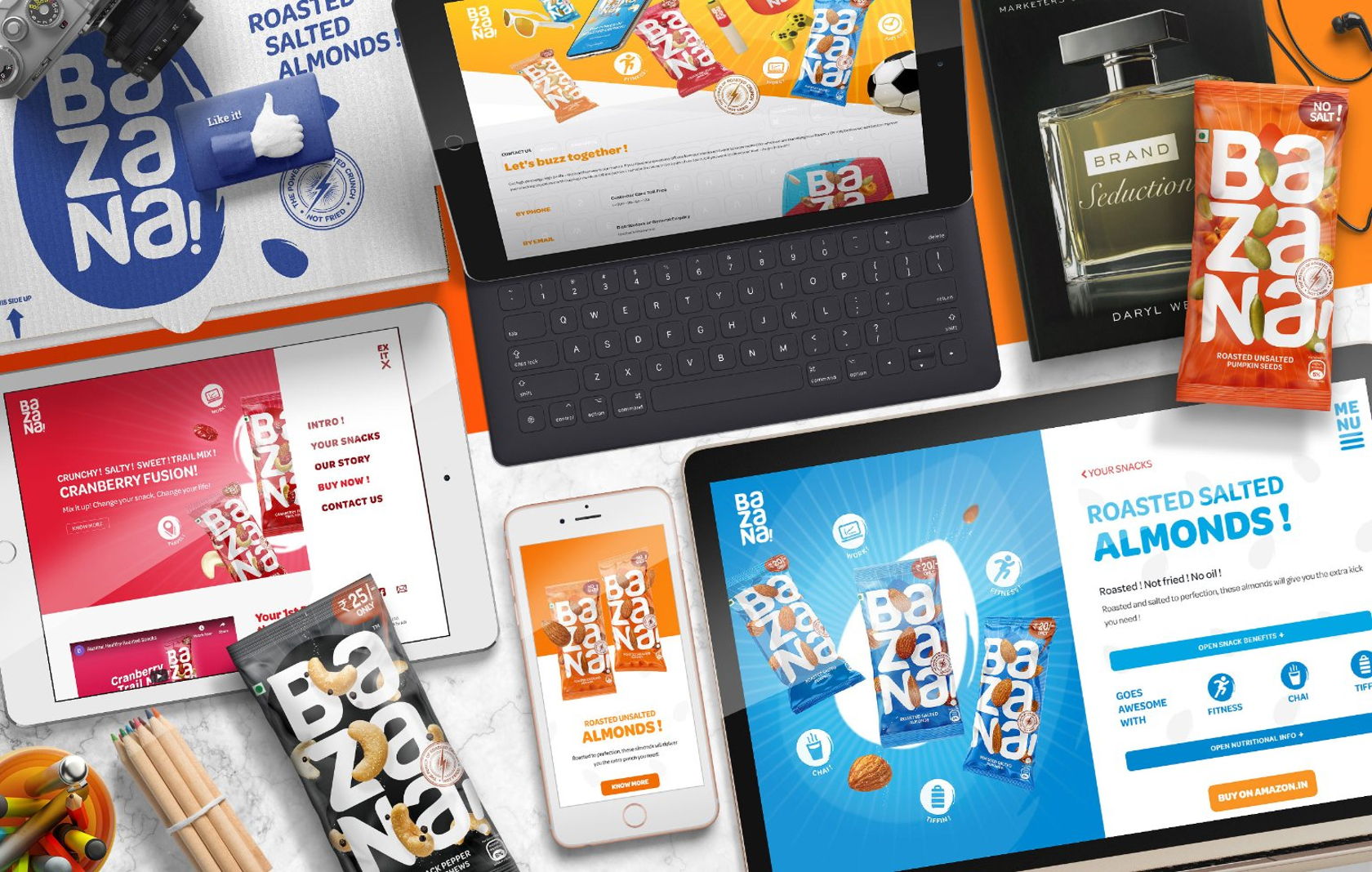 Bazana干果混合物品牌包装设计via：ArtisticodopeoDesignz