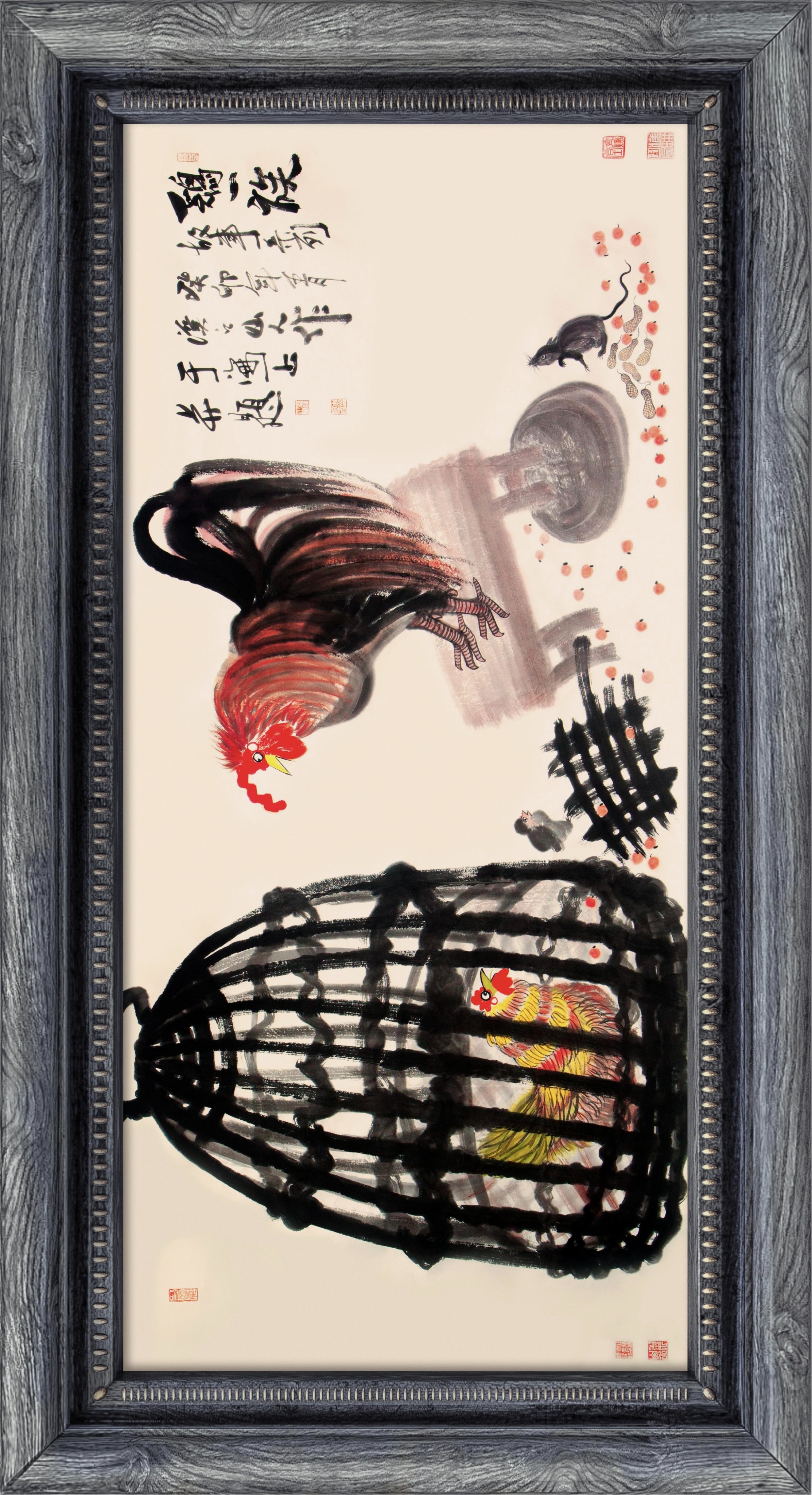 《鸡家族的故事》—朱祖国写意画的中国亮度