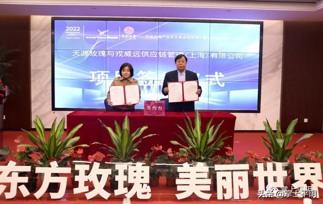 黄浦江畔，美丽有约！“东方玫瑰美丽世界”2022平阴玫瑰产业东方美谷招商推介暨战略合作签约活动隆重举行