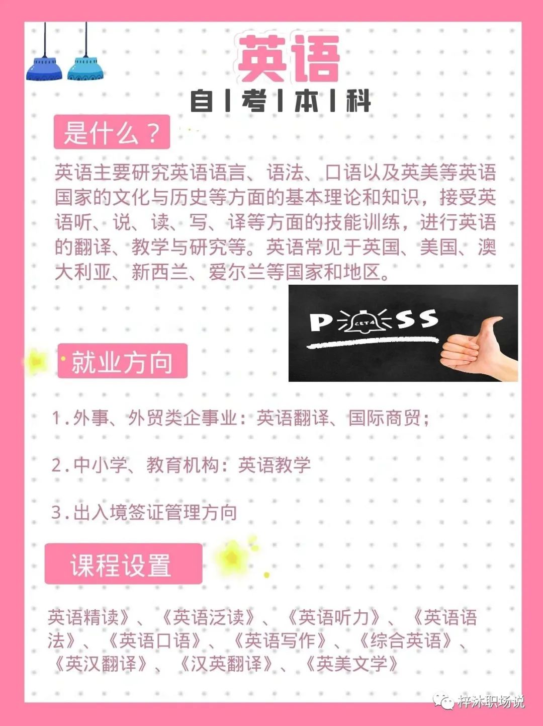 自考英语专业专科只有一个专业,自考英语专业就业方向及前景