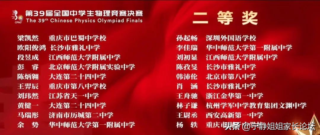 江苏省第39届物理竞赛名单,第39届全国中学生物理竞赛
