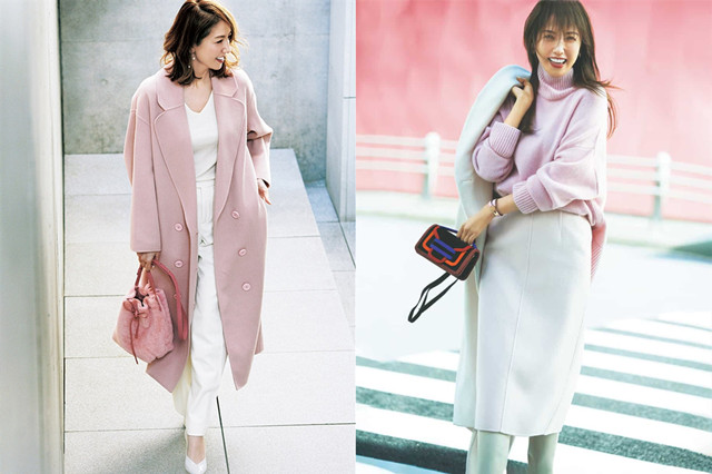 小香风粉色穿搭冬季高级感,粉紫色小香风高级感穿搭