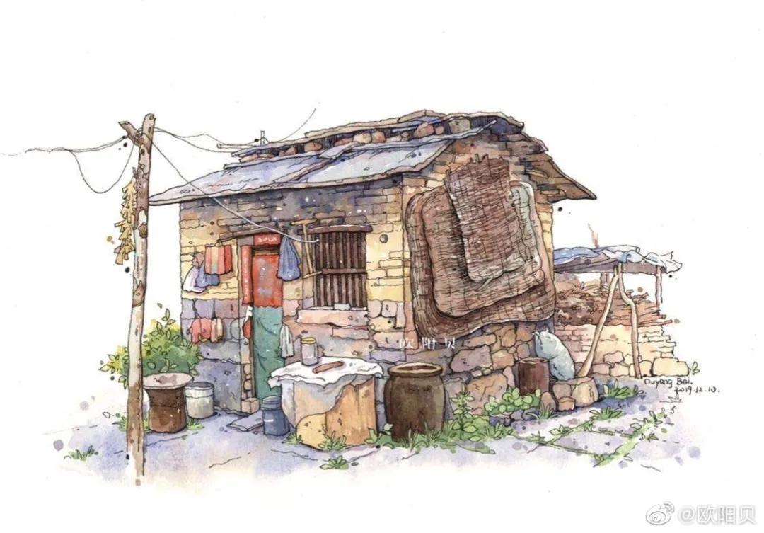 95后女孩画山水画,95后女大学生画山水课堂