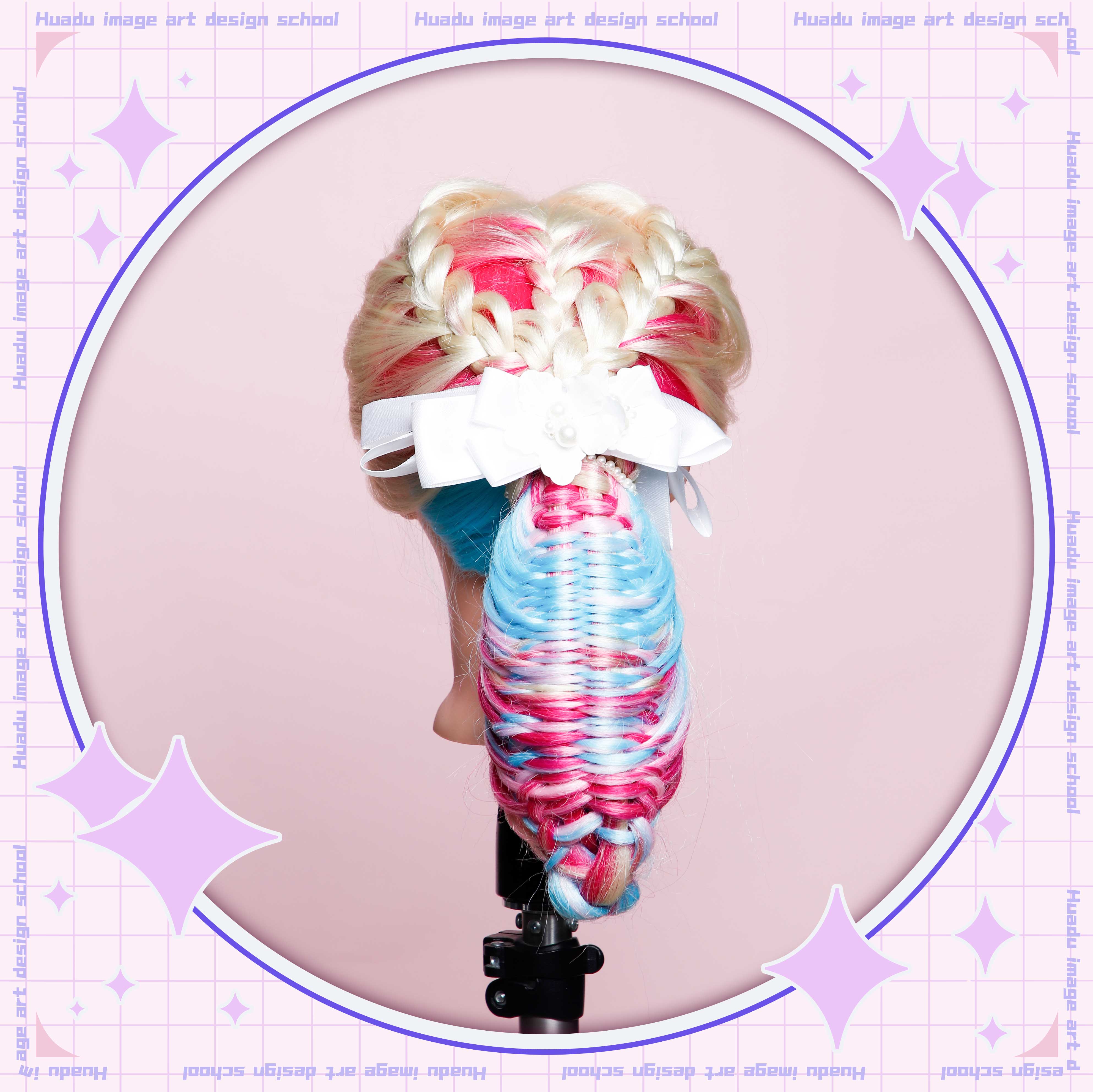 唯美学生编发教程,学化妆学美甲来花都