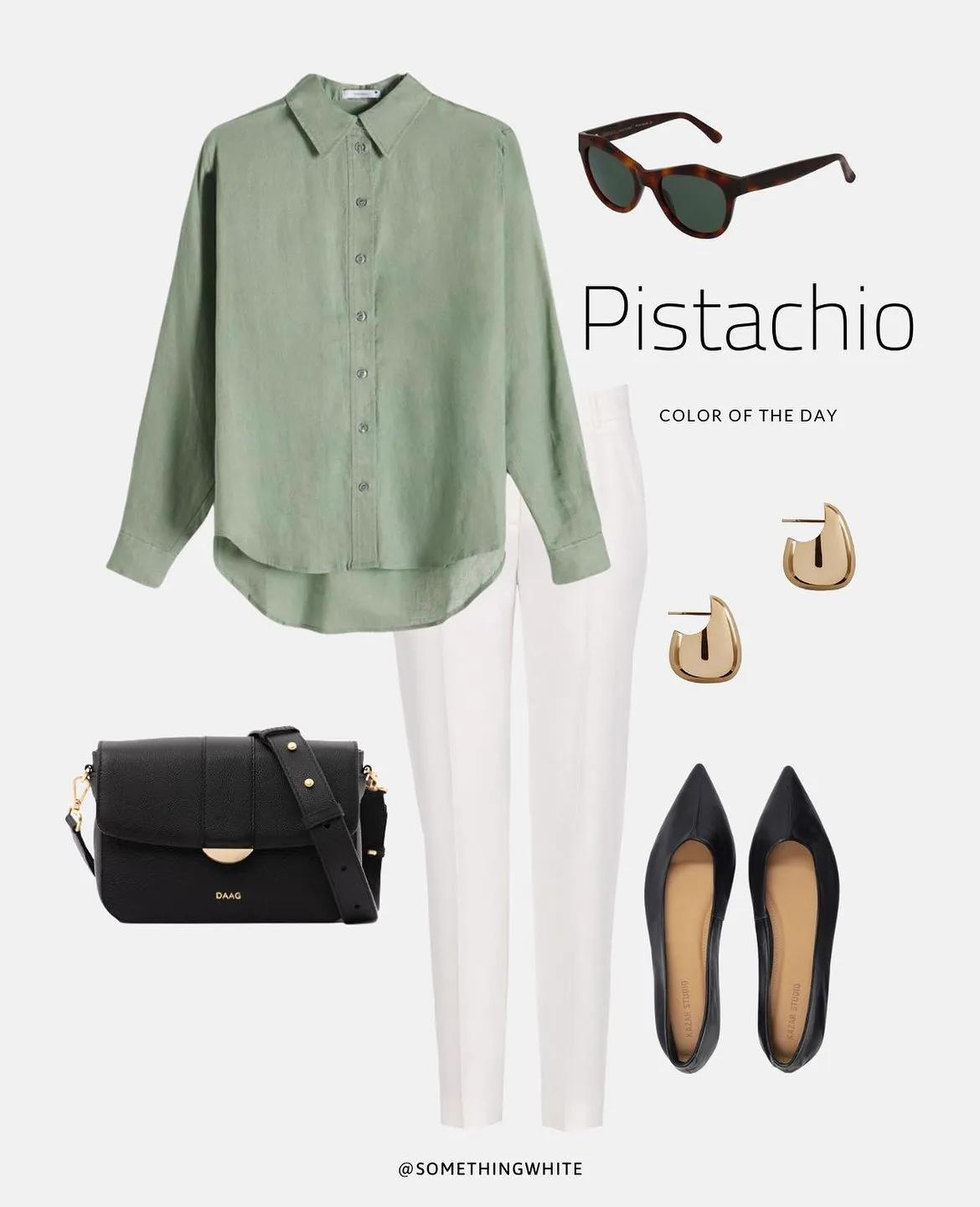 开心果绿颜色的衣服图片,开心果色衣服穿搭