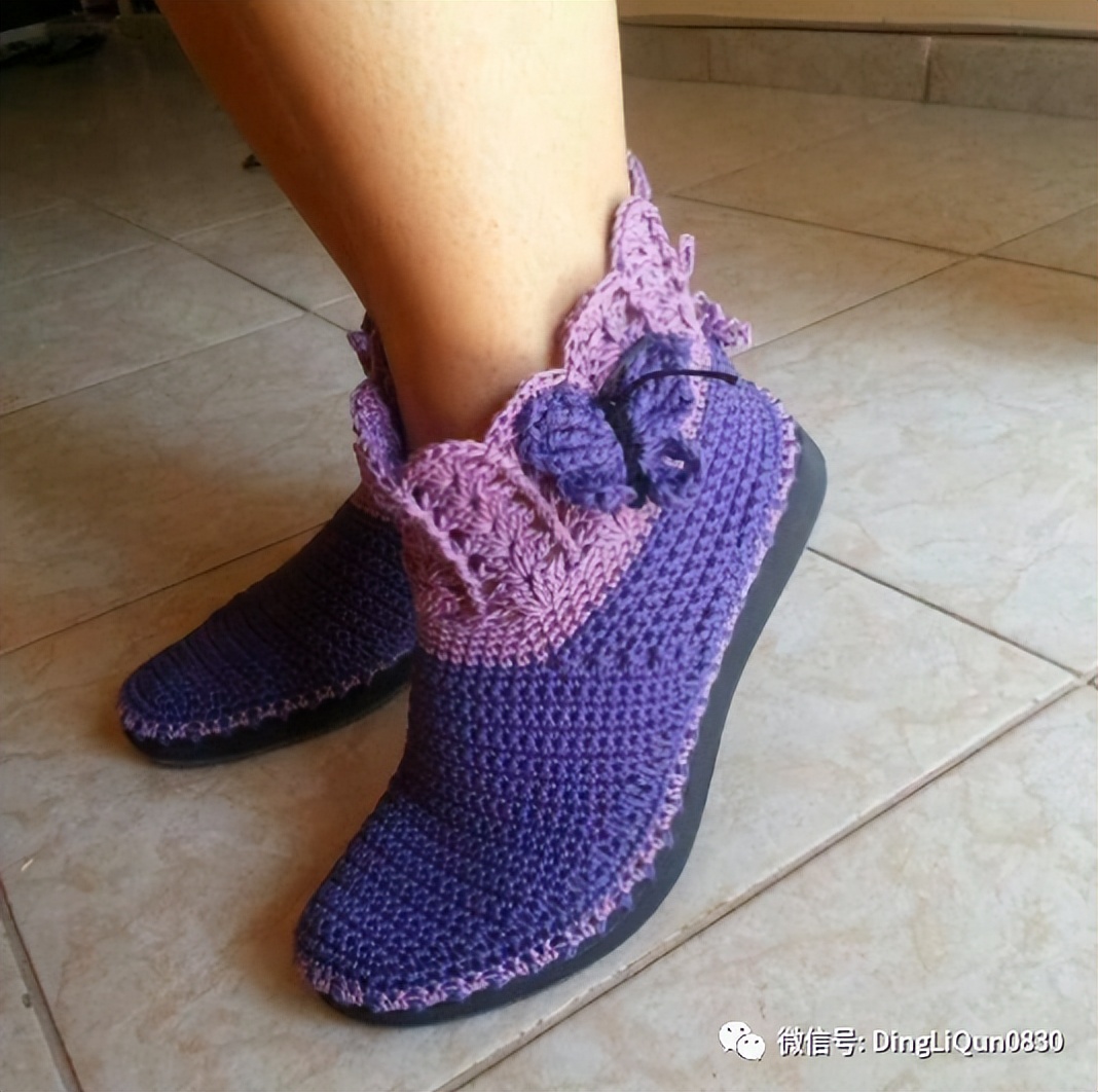 最简单的钩针编织鞋子,针织毛线鞋图案大全