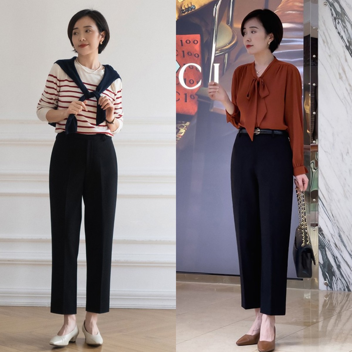 九分裤紧腿烟管裤搭配上衣,九分裤怎么穿搭好看运动