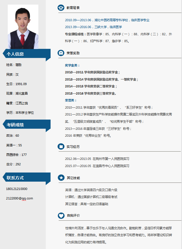 考研复试个人简历自我介绍,考研复试自我介绍和简历