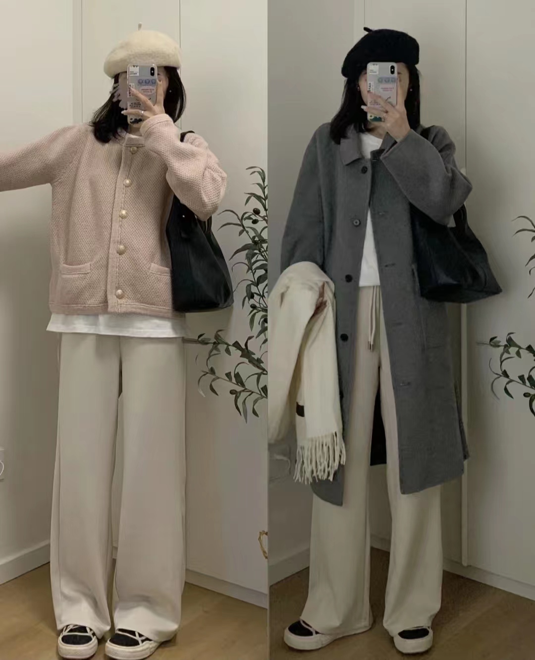 灰色大衣和黑色大衣哪个配jk好看,灰色双面羊绒牛角扣大衣小个子150