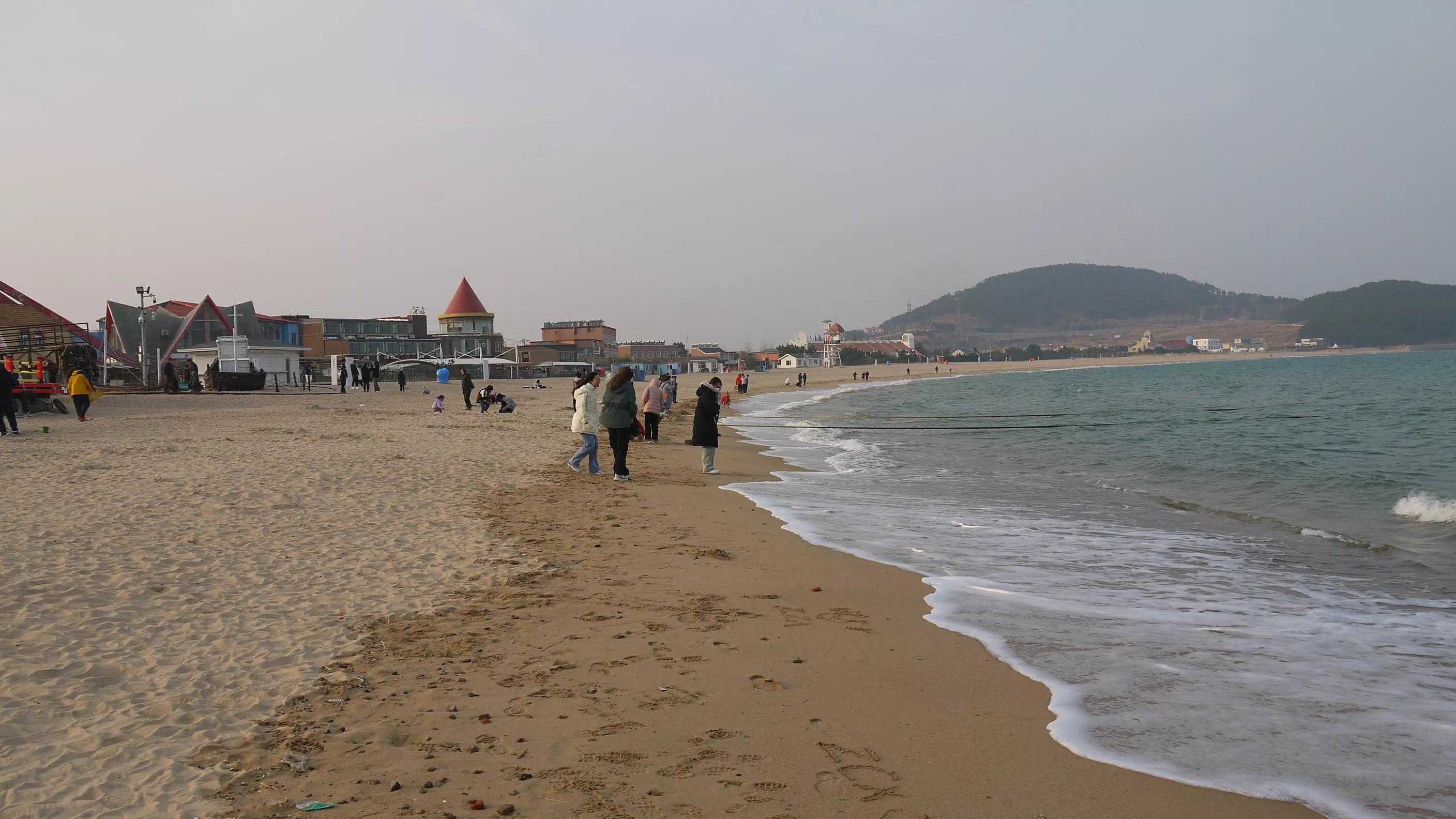 青岛崂山景区流清河沙滩,崂山仰口沙滩横屏视频