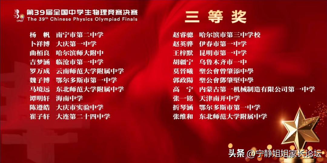 江苏省第39届物理竞赛名单,第39届全国中学生物理竞赛