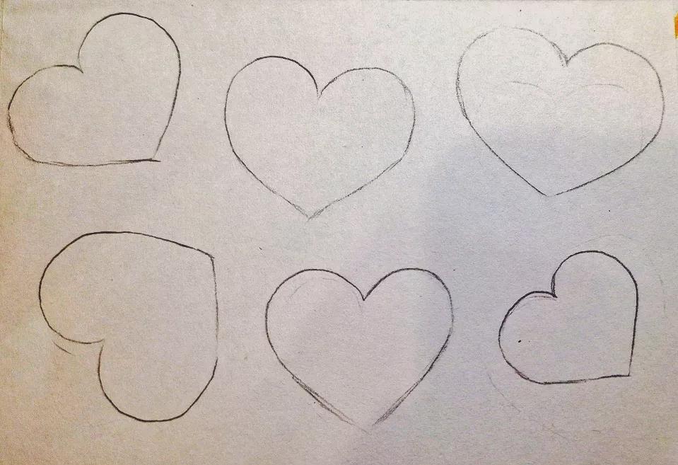 用素描纸做少女心手工画,画个又好看又美丽的爱心