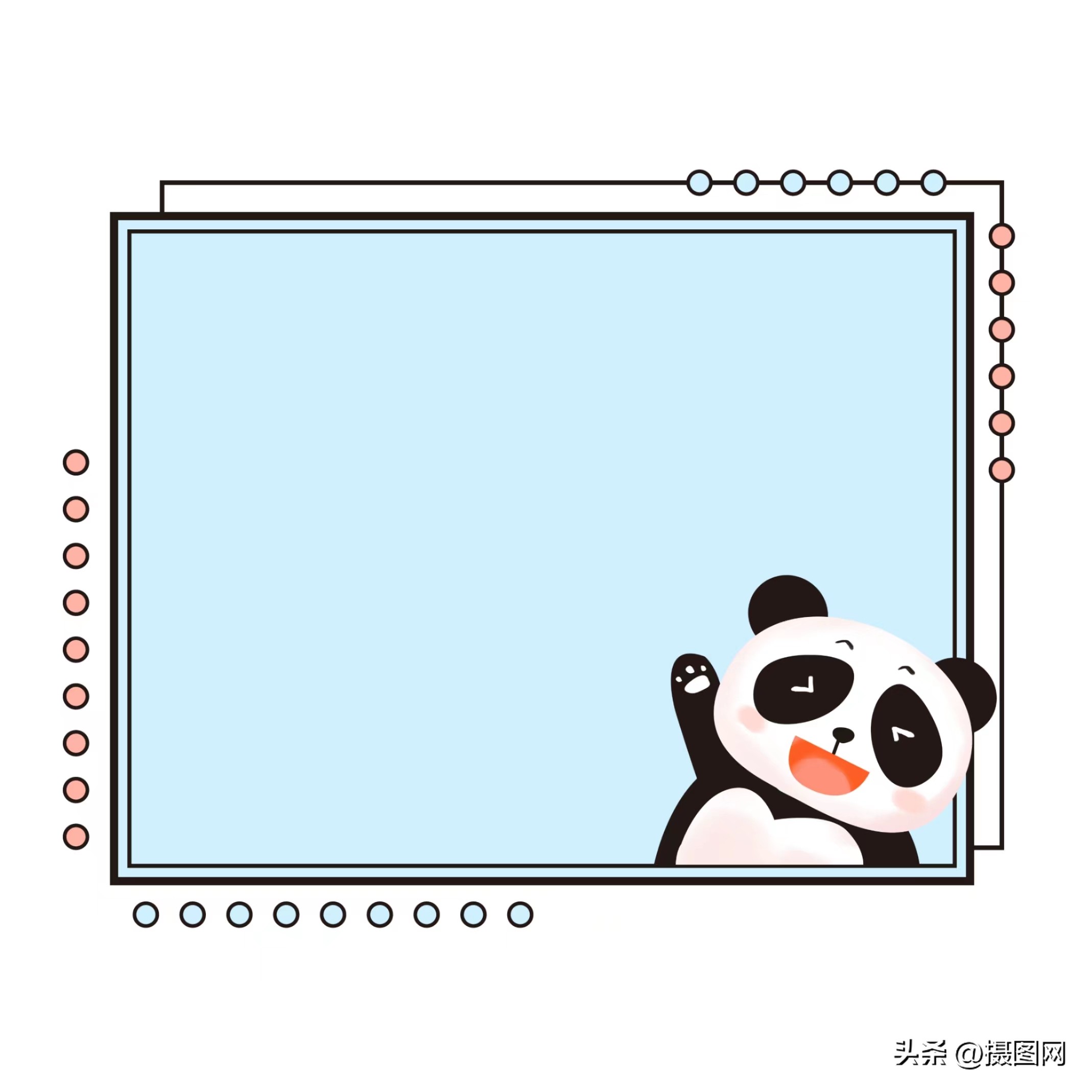 动物可爱边框模板免抠图,装饰小花免抠素材