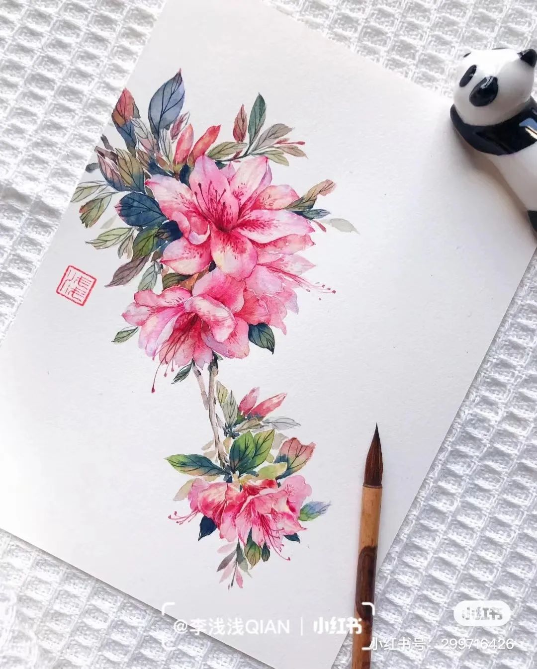 水彩中国风风景简单,古风水彩花卉简单又好看