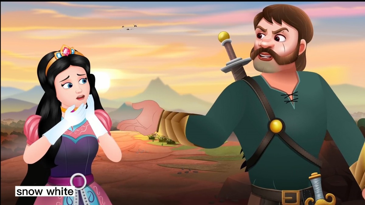 白雪公主中英绘本,格林童话故事绘本白雪公主