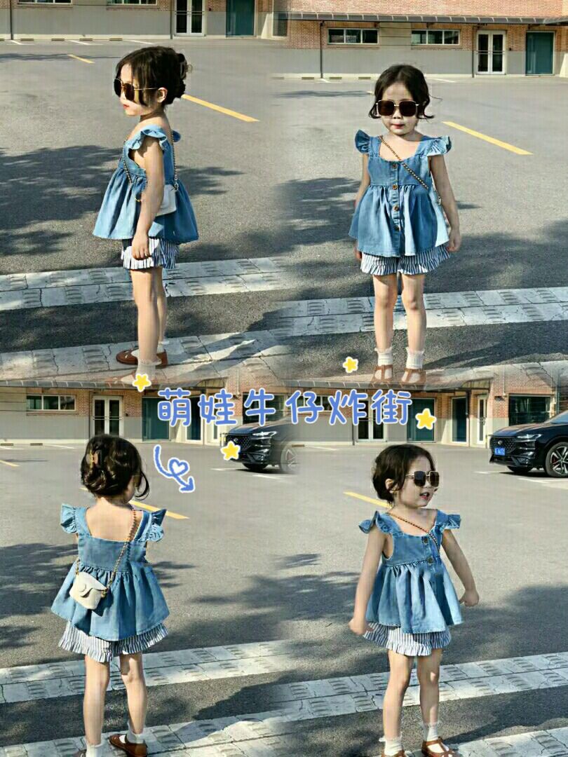 童装百搭t恤时尚穿搭,童装一件白t恤七种穿搭