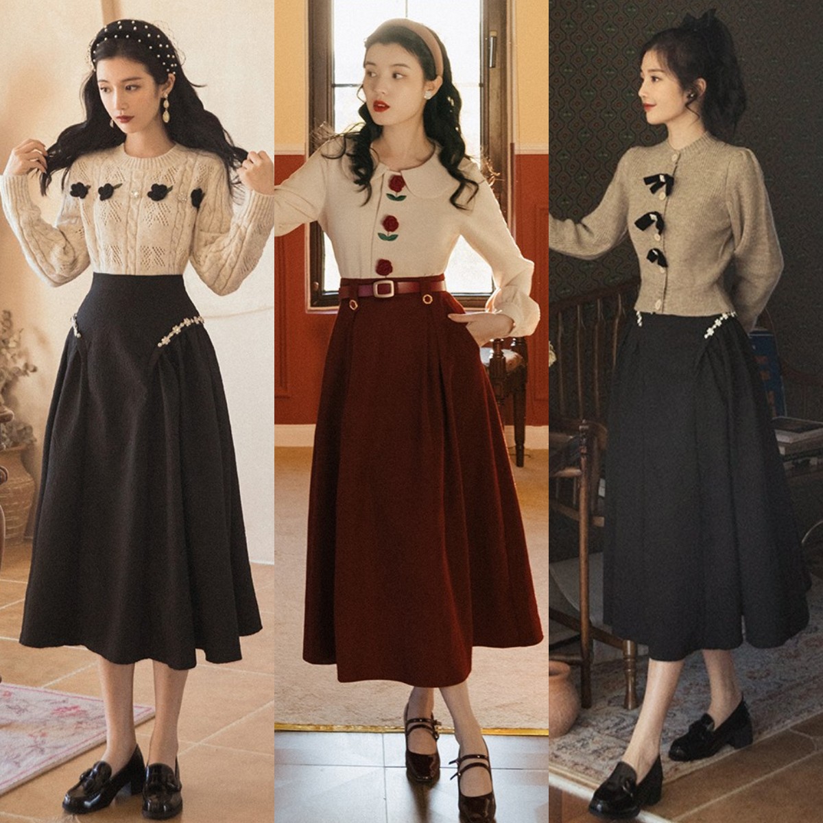 赫本的长裙100个经典穿搭,赫本长裙穿搭