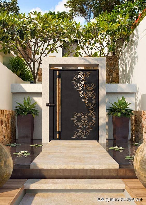 别墅庭院大门入口设计效果图,别墅庭院花园效果图大全集