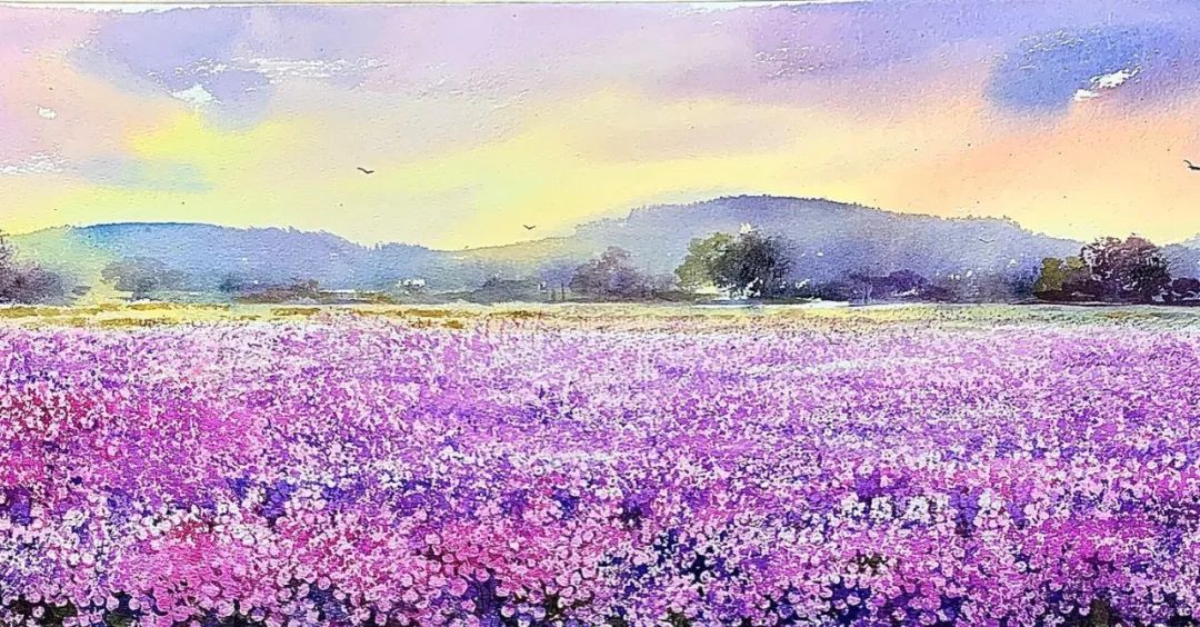 泰国水彩,泰国水彩画家绘画过程