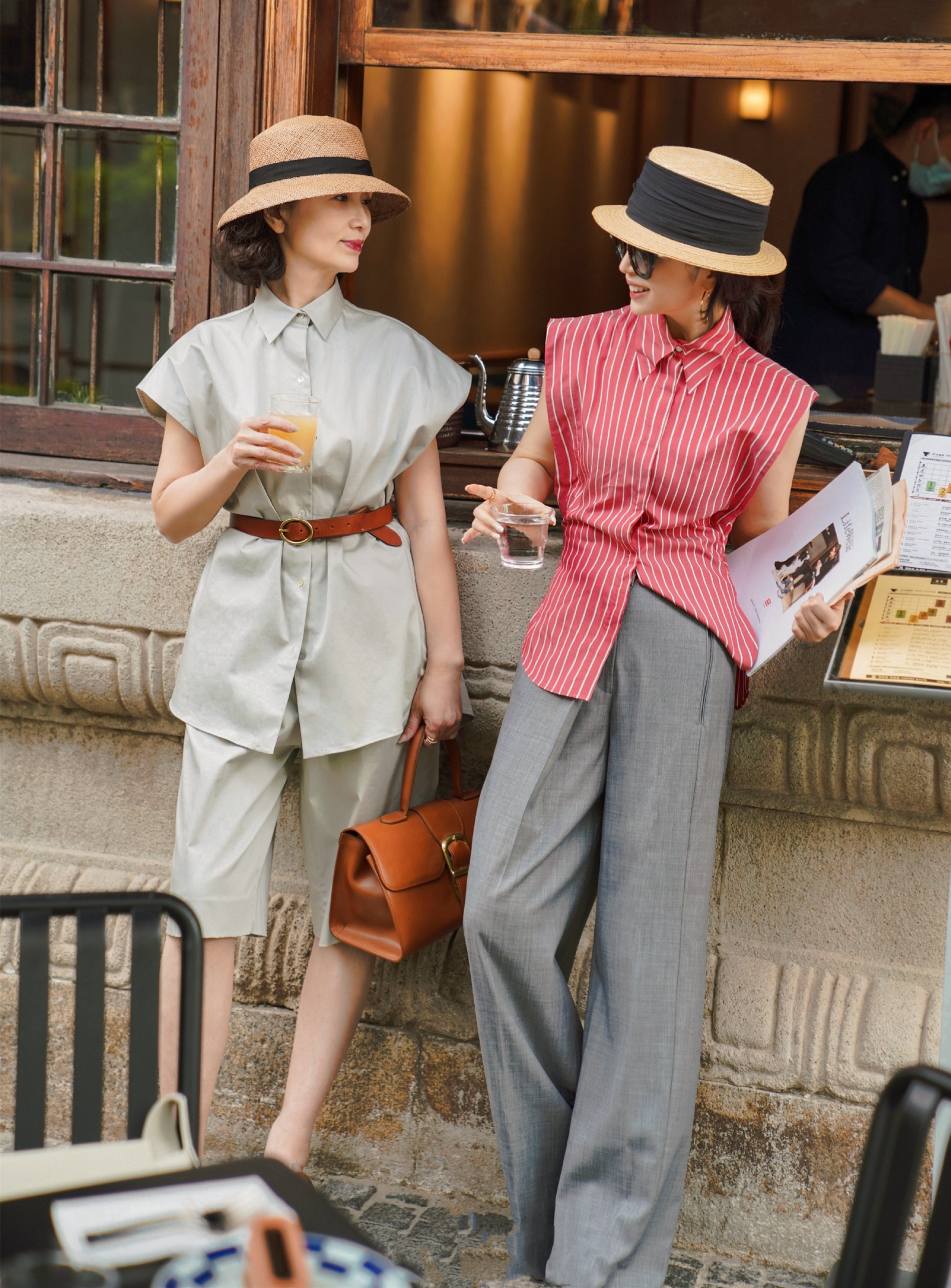 上海街拍长裤长裙,上海街拍修身长裙气质